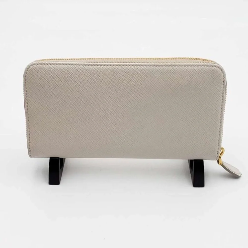 100% Authentic PRADA Saffiano Ribbon Leather Zippy Wallet